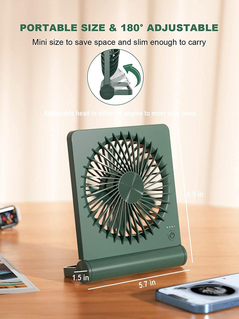 Tevelecin Small Desk Fan,Rechargeable USB Fan Battery Operated,Ultra Quiet, Strong Wind, 3 Speeds Travel Fans - Image 4